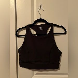 Black Old Navy Medium-Support PowerSoft Pocket Racerback Sports Bra